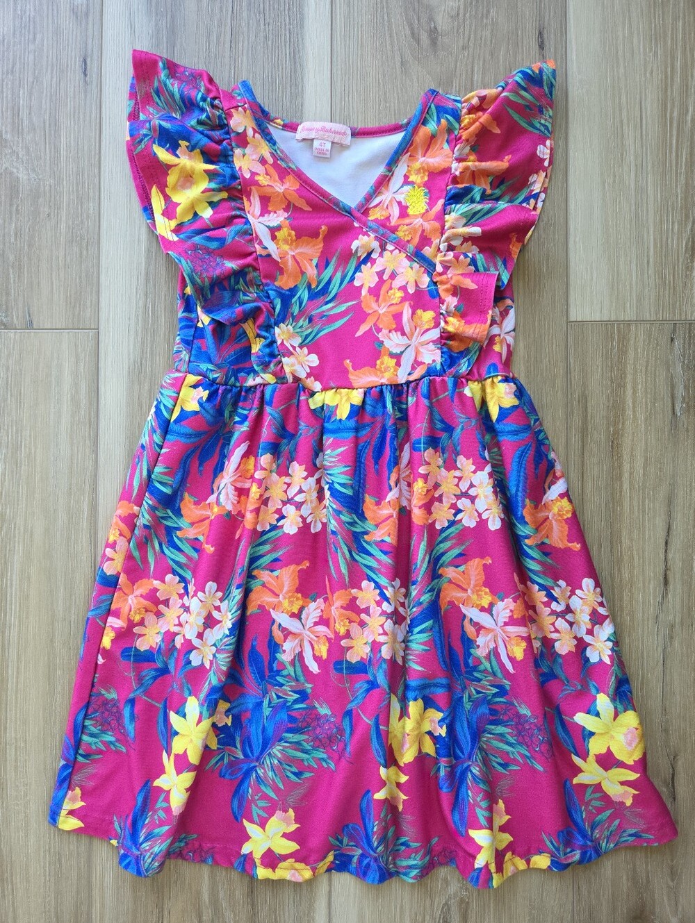 4t Tommy Bahama Floral Flutter Sleeve Dress